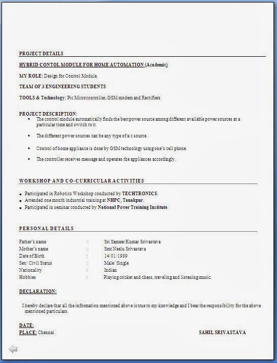 Engineer resume format pdf